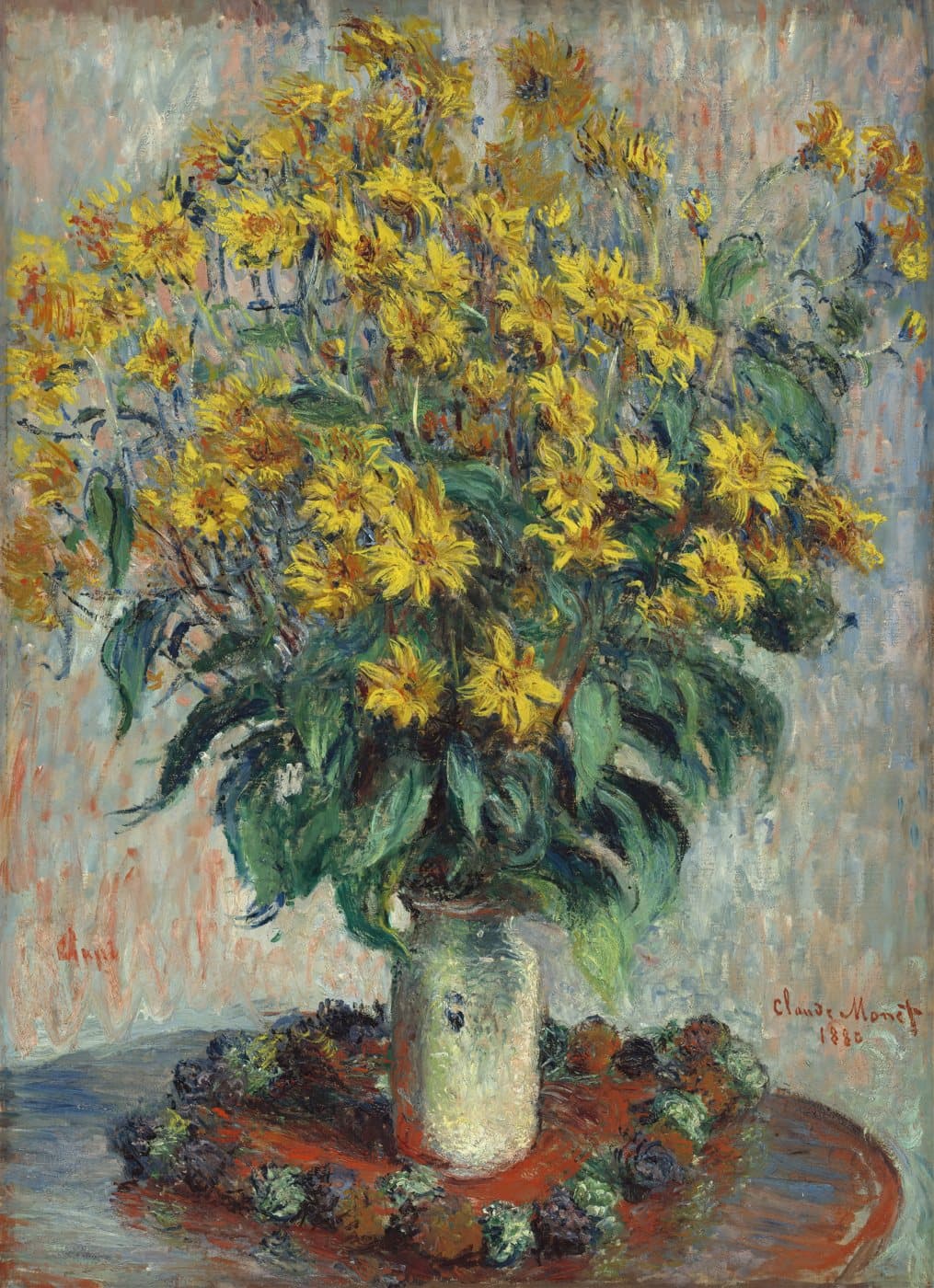 Jerusalem Artichoke Flowers (1880) av Claude Monet, hele motivet