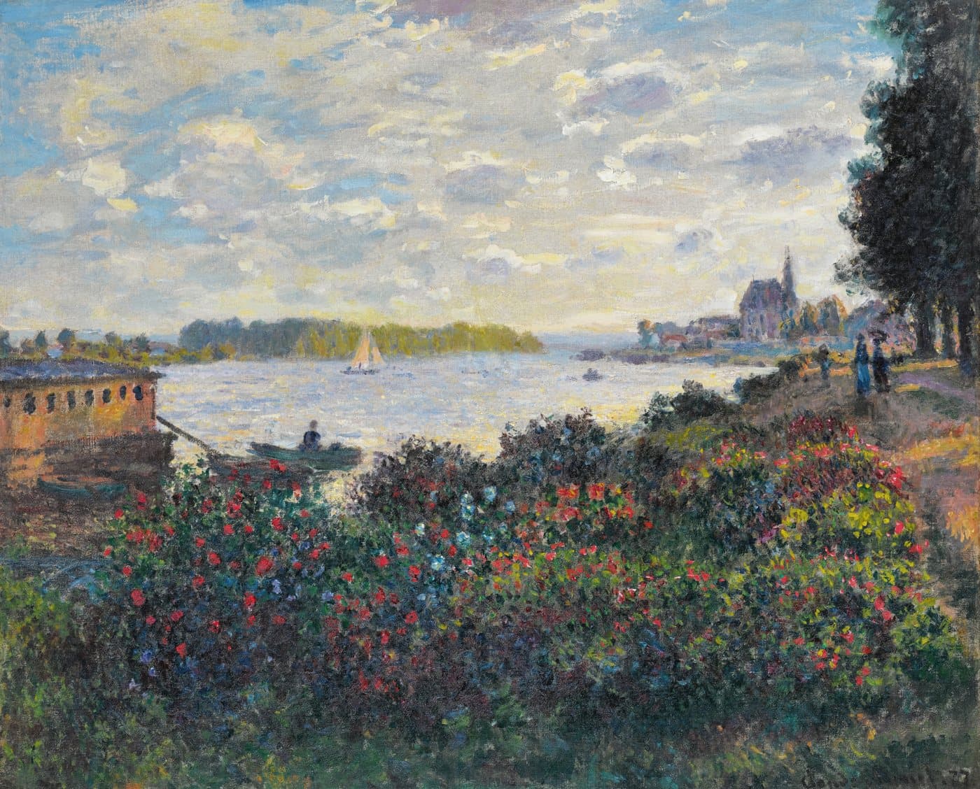 La Seine À Argenteuil (1877) av Claude Monet, hele motivet