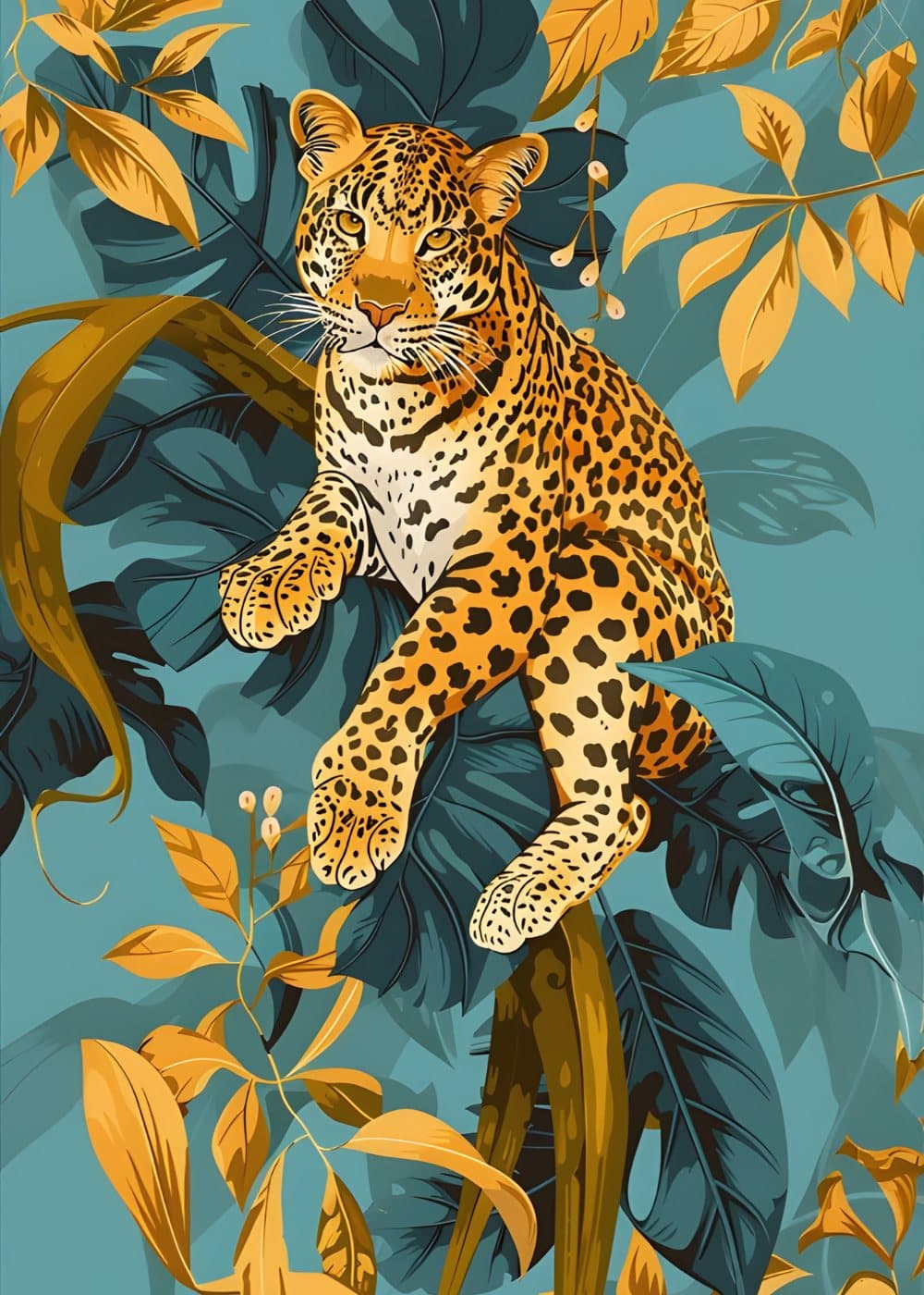 Leopard i jungelen, hele motivet