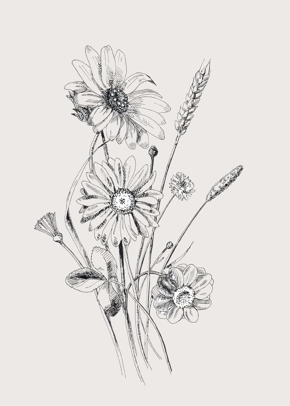 Markblomster og hvete, hele motivet