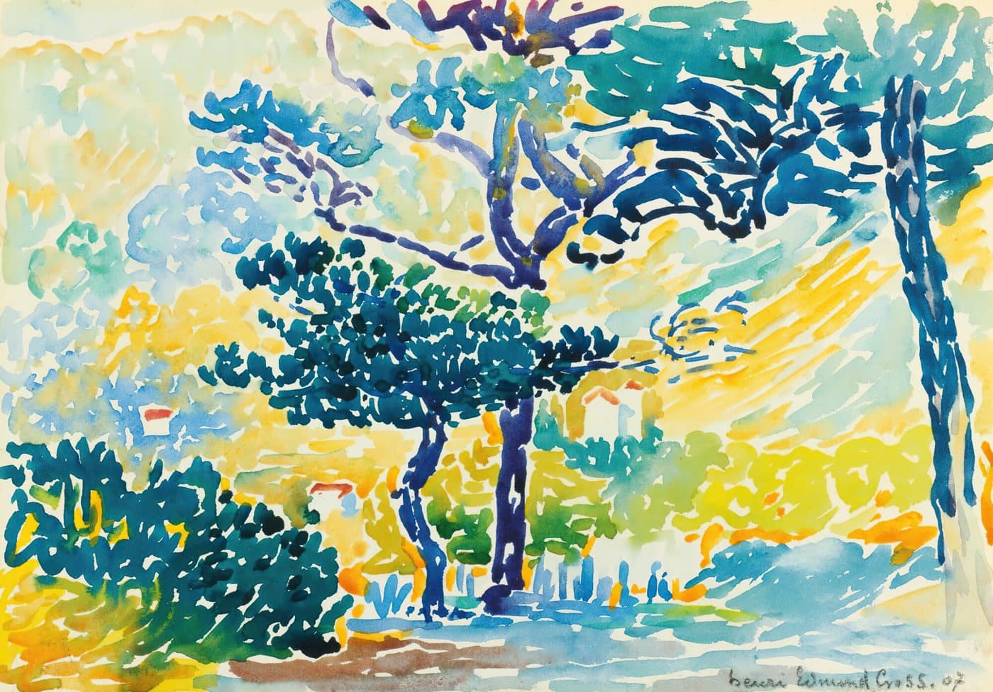 Paysage Provençal (1907) av Henri-Edmond Cross, hele motivet