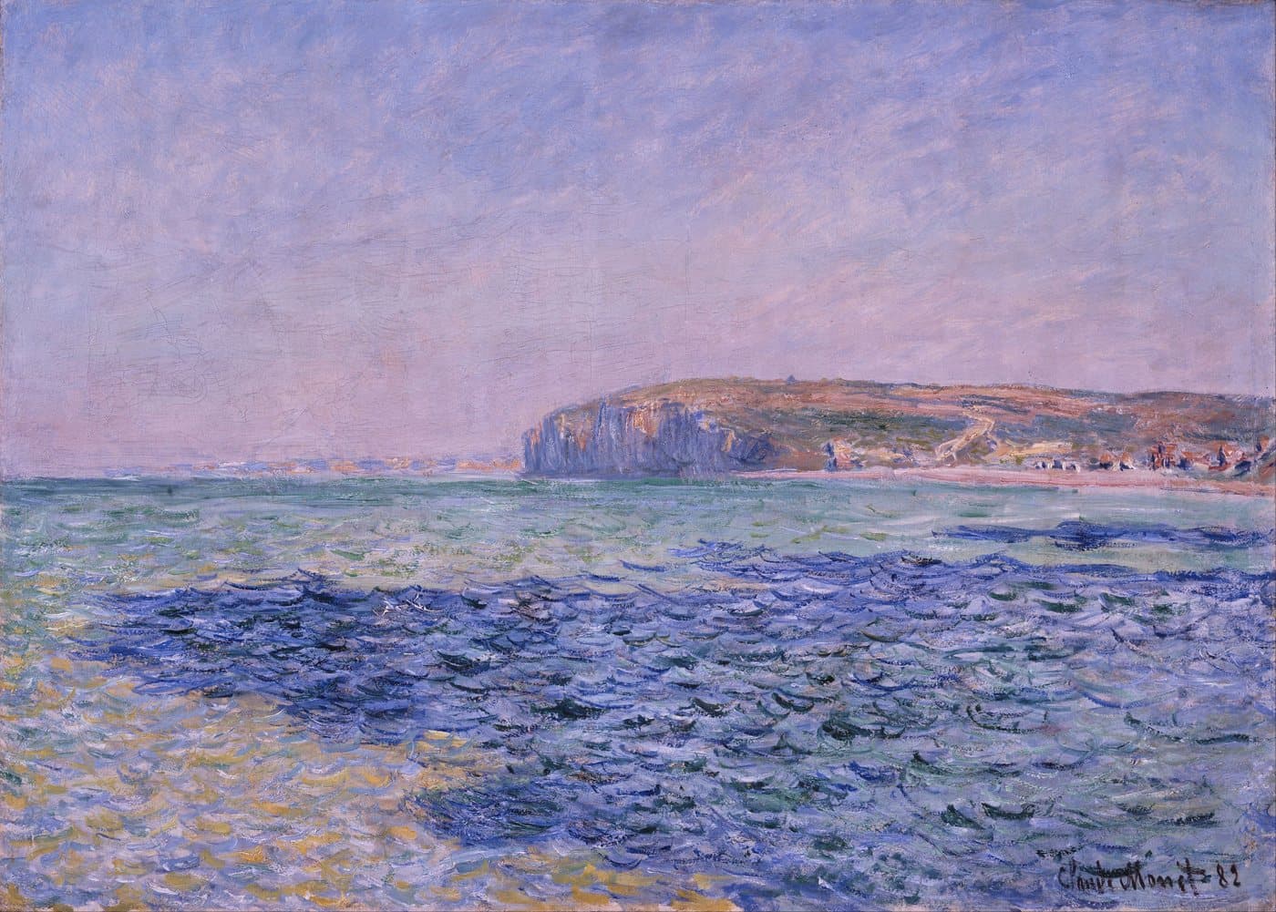 Shadows on the Sea. The Cliffs at Pourville (1882) av Claude Monet, hele motivet