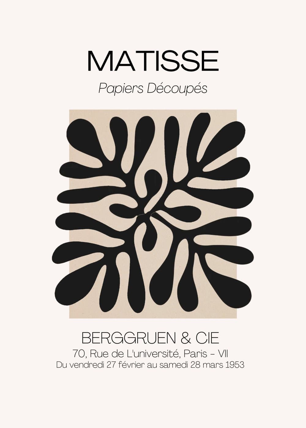 Svart papirklipp på beige, hele motivet
