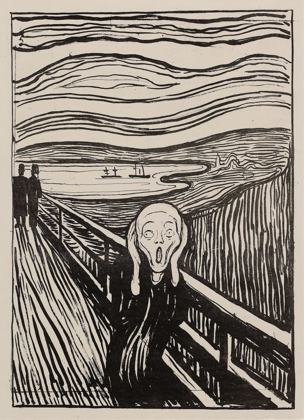 Skrik (1895) av Edvard Munch, hele motivet