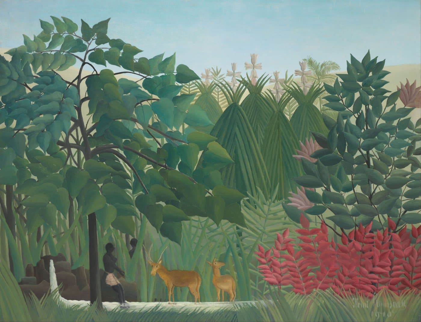 The Waterfall av Henri Rousseau, hele motivet