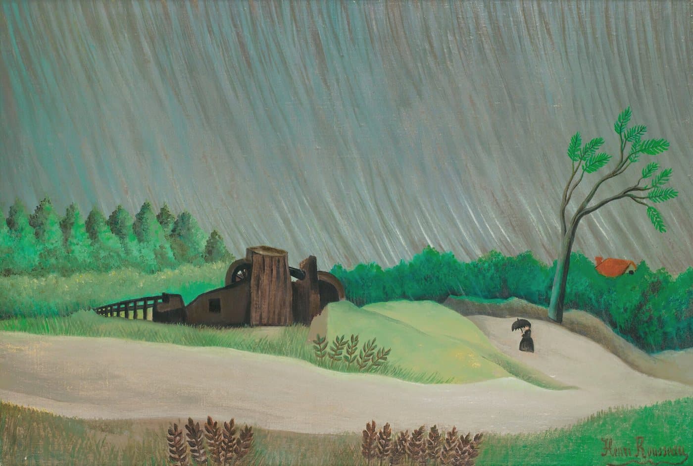 Un Matin De Pluie (1896-97) av Henri Rousseau, hele motivet